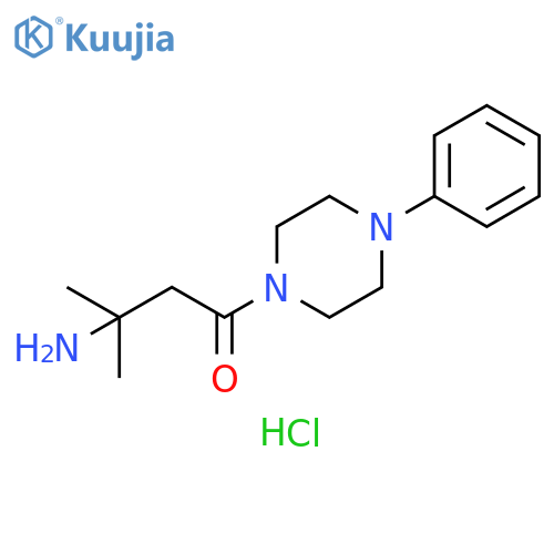 3-amino-3-methyl-1-(4-phenylpiperazin-1-yl)butan-1-one dihydrochloride structure