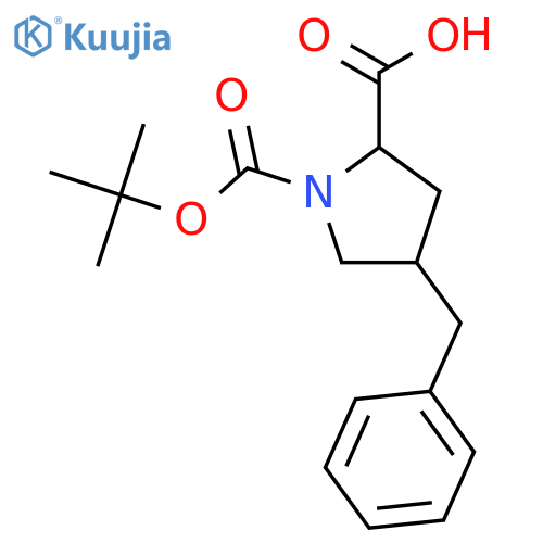 1,2-Pyrrolidinedicarboxylicacid, 4-(phenylmethyl)-, 1-(1,1-dimethylethyl) ester, (2R-cis)- (9CI) structure