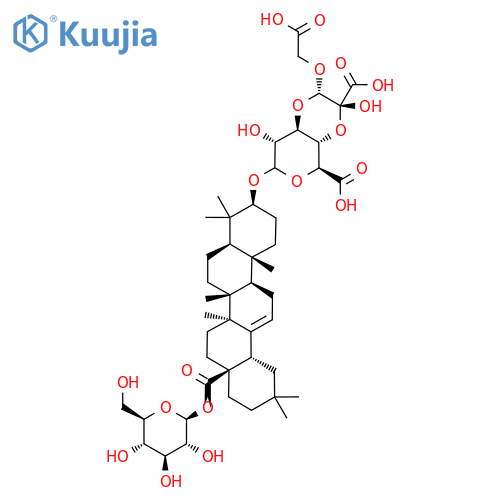 β-D-Glucopyranosiduronic acid, (3β)-28-(β-D-glucopyranosyloxy)-28-oxoolean-12-en-3-yl 3,4-O-[(1S,2R)-2-carboxy-1-(carboxymethoxy)-2-hydroxy-1,2-ethanediyl]- structure