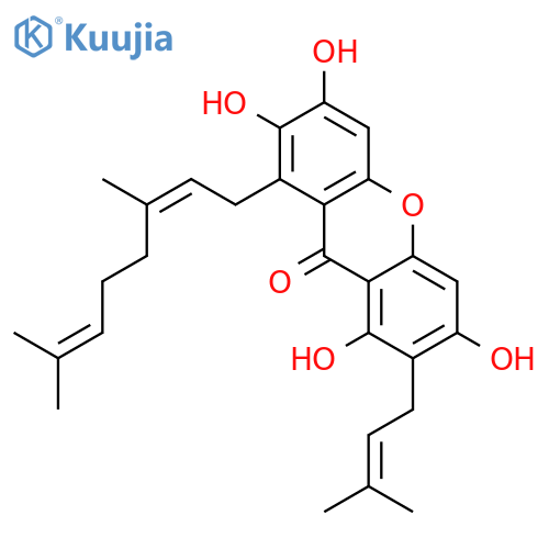 9H-Xanthen-9-one,1-[(2E)-3,7-dimethyl-2,6-octadien-1-yl]-2,3,6,8-tetrahydroxy-7-(3-methyl-2-buten-1-yl)- structure