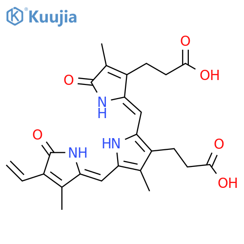 1H-Pyrrole-3-propanoicacid,2-[[3-(2-carboxyethyl)-5-[(Z)-(4-ethenyl-1,5-dihydro-3-methyl-5-oxo-2H-pyrrol-2-ylidene)methyl]-4-methyl-1H-pyrrol-2-yl]methylene]-2,5-dihydro-4-methyl-5-oxo-,(2Z)- structure