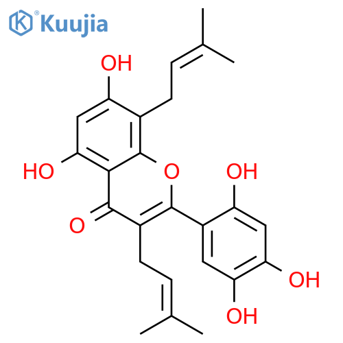 4H-1-Benzopyran-4-one,5,7-dihydroxy-3,8-bis(3-methyl-2-buten-1-yl)-2-(2,4,5-trihydroxyphenyl)- structure