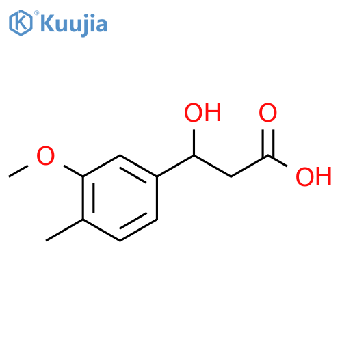 3-hydroxy-3-(3-methoxy-4-methylphenyl)propanoic acid structure