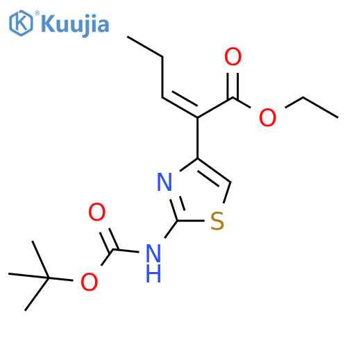 4-Thiazoleacetic acid, 2-[[(1,1-dimethylethoxy)carbonyl]amino]-α-propylidene-, ethyl ester, (Z)- structure