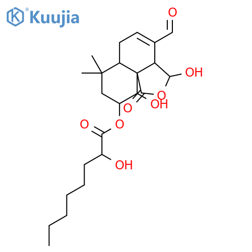 Octanoic acid,2-hydroxy-,4-formyl-3,3a,6,6a,7,8,9,10-octahydro-3,10-dihydroxy-7,7-dimethyl-1-oxo-1H-naphtho[1,8a-c]furan-9-ylester (9CI) structure