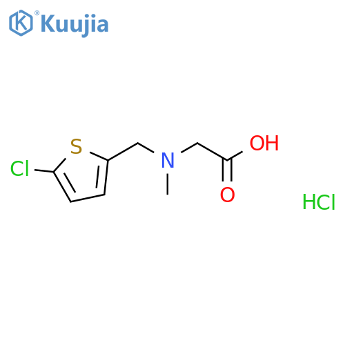 2-{(5-chlorothiophen-2-yl)methyl(methyl)amino}acetic acid hydrochloride structure