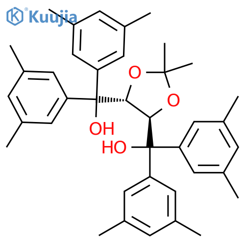 ((4R,5R)-2,2-Dimethyl-1,3-dioxolane-4,5-diyl)bis(bis(3,5-dimethylphenyl)methanol) structure