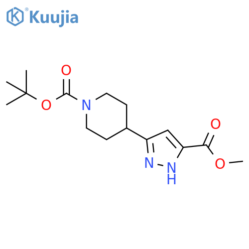 tert-butyl 4-[5-(methoxycarbonyl)-1H-pyrazol-3-yl]piperidine-1-carboxylate structure