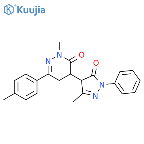 3(2H)-Pyridazinone,4-(4,5-dihydro-3-methyl-5-oxo-1-phenyl-1H-pyrazol-4-yl)-4,5-dihydro-2-methyl-6-(4-methylphenyl)- structure