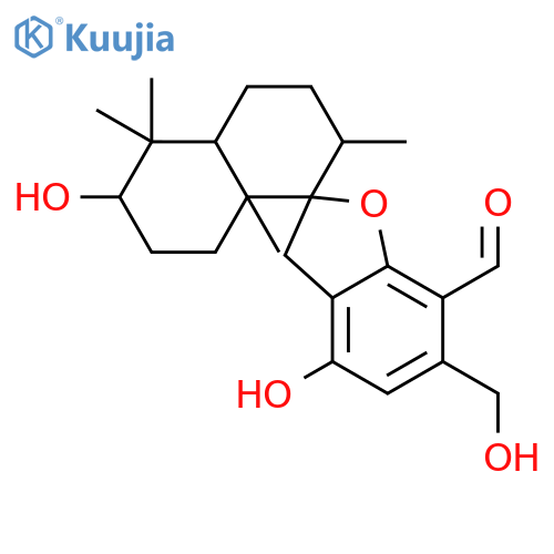 Spiro[benzofuran-2(3H),1'(2'H)-naphthalene]-7-carboxaldehyde,3',4',4'a,5',6',7',8',8'a-octahydro-4,6'-dihydroxy-6-(hydroxymethyl)-2',5',5',8'a-tetramethyl-,[1'R-(1'a,2'a,4'aa,6'a,8'ab)]- (9CI) structure