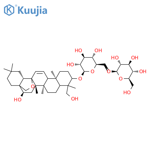 b-D-Glucopyranoside, (3b,4a,16b)-13,28-epoxy-16,23-dihydroxyolean-11-en-3-yl 6-O-b-D-glucopyranosyl- (9CI) structure