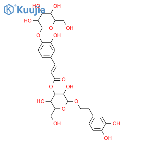 β-D-Glucopyranoside, 2-(3,4-dihydroxyphenyl)ethyl, 3-[(2E)-3-[4-(β-D-glucopyranosyloxy)-3-hydroxyphenyl]-2-propenoate] (9CI) structure