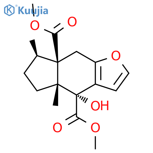 7aH-Indeno[5,6-b]furan-4,7a-dicarboxylicacid, 4,4a,5,6,7,8-hexahydro-4-hydroxy-4a,7-dimethyl-, dimethyl ester,(4R,4aR,7R,7aR)- (9CI) structure