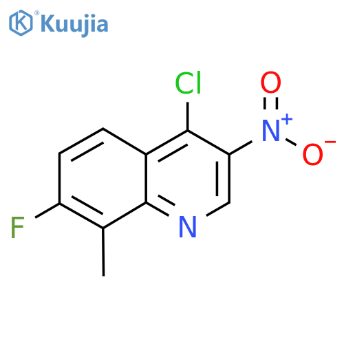 Quinoline, 4-chloro-7-fluoro-8-methyl-3-nitro- structure
