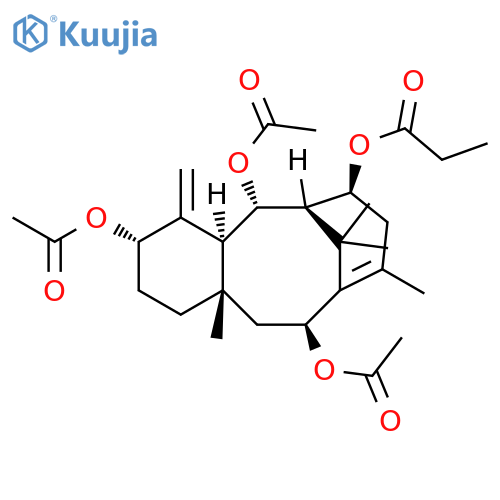 6,10-Methanobenzocyclodecene-3,5,7,11-tetrol,1,2,3,4,4a,5,6,7,8,11,12,12a-dodecahydro-9,12a,13,13-tetramethyl-4-methylene-,3,5,11-triacetate 7-propanoate, (3S,4aS,5S,6S,7S,11S,12aS)- structure