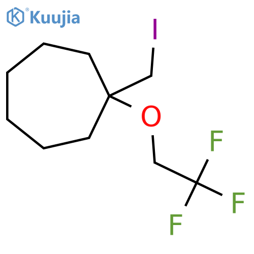 1-(iodomethyl)-1-(2,2,2-trifluoroethoxy)cycloheptane structure