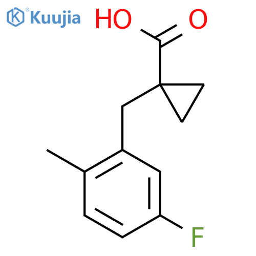 1-(5-fluoro-2-methylphenyl)methylcyclopropane-1-carboxylic acid structure