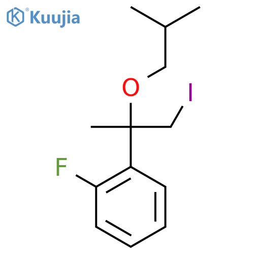 1-fluoro-2-1-iodo-2-(2-methylpropoxy)propan-2-ylbenzene structure