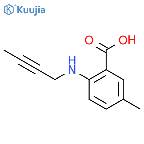 2-(but-2-yn-1-yl)amino-5-methylbenzoic acid structure