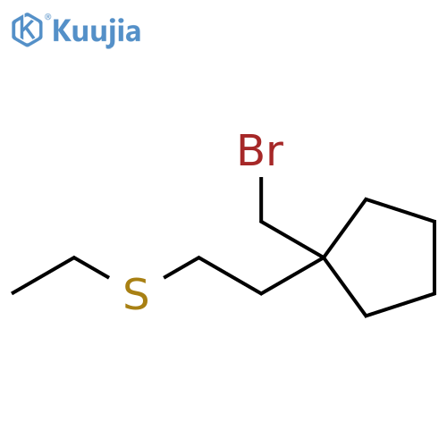 Cyclopentane, 1-(bromomethyl)-1-[2-(ethylthio)ethyl]- structure