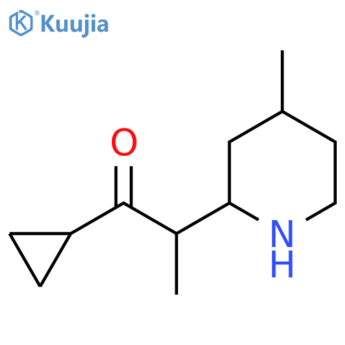 1-Cyclopropyl-2-(4-methylpiperidin-2-yl)propan-1-one structure