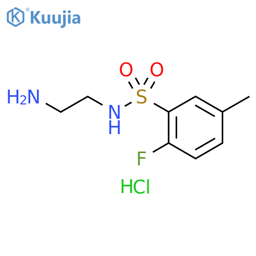 N-(2-aminoethyl)-2-fluoro-5-methylbenzene-1-sulfonamide hydrochloride structure