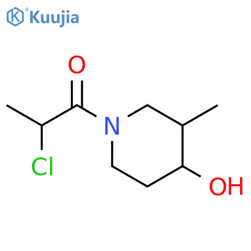 2-chloro-1-(4-hydroxy-3-methylpiperidin-1-yl)propan-1-one structure
