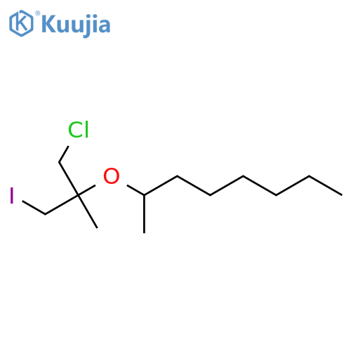 2-(1-chloro-3-iodo-2-methylpropan-2-yl)oxyoctane structure