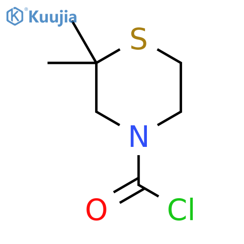 2,2-dimethylthiomorpholine-4-carbonyl chloride structure