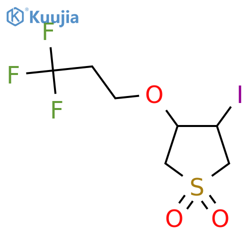 3-iodo-4-(3,3,3-trifluoropropoxy)-1lambda6-thiolane-1,1-dione structure