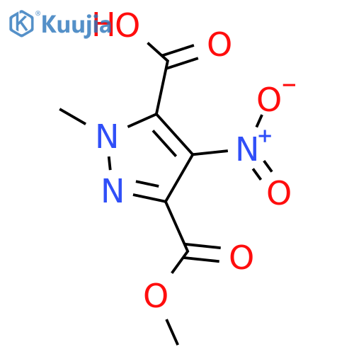 3-(Methoxycarbonyl)-1-methyl-4-nitro-1H-pyrazole-5-carboxylic acid structure