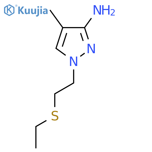 1-2-(ethylsulfanyl)ethyl-4-methyl-1H-pyrazol-3-amine structure