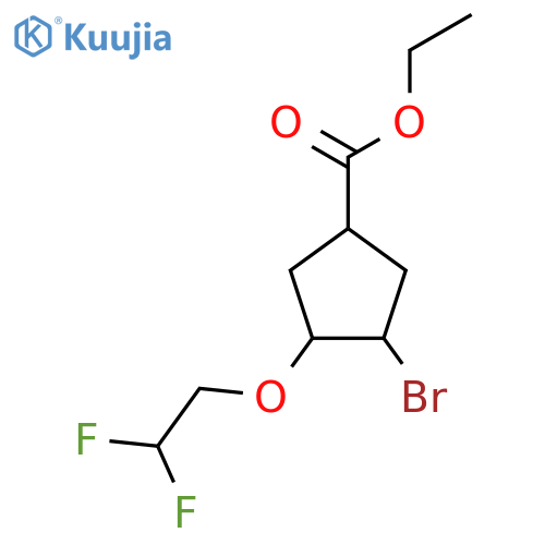 ethyl 3-bromo-4-(2,2-difluoroethoxy)cyclopentane-1-carboxylate structure