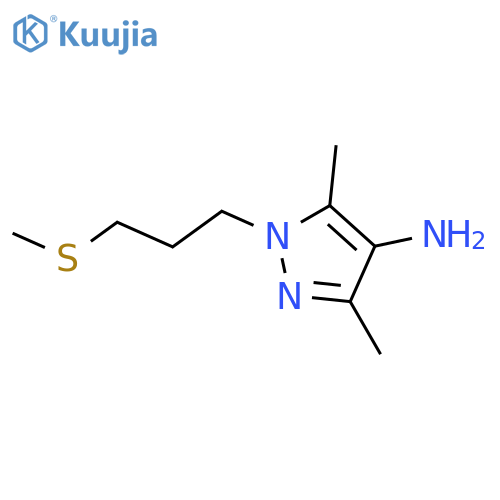 3,5-dimethyl-1-3-(methylsulfanyl)propyl-1H-pyrazol-4-amine structure