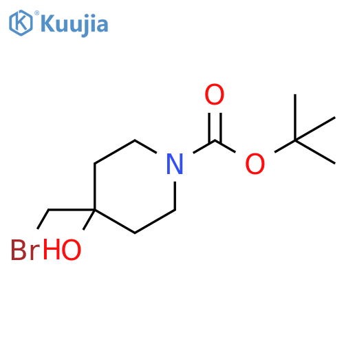 tert-butyl 4-(bromomethyl)-4-hydroxypiperidine-1-carboxylate structure