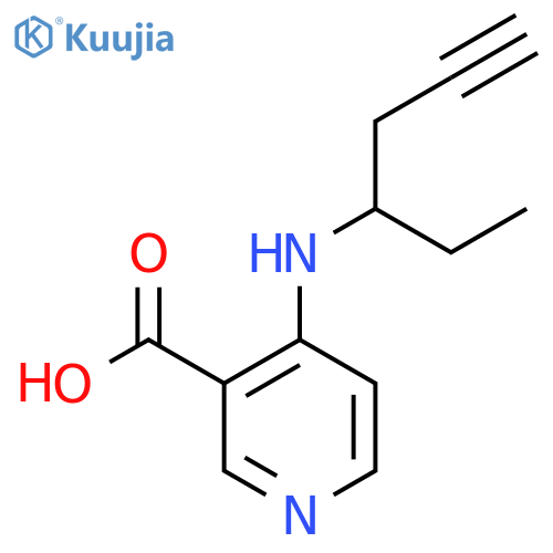 4-(hex-5-yn-3-yl)aminopyridine-3-carboxylic acid structure