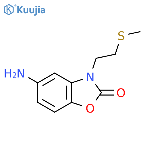 5-amino-3-2-(methylsulfanyl)ethyl-2,3-dihydro-1,3-benzoxazol-2-one structure
