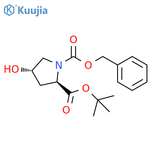 1-benzyl 2-tert-butyl (2R,4S)-4-hydroxypyrrolidine-1,2-dicarboxylate structure