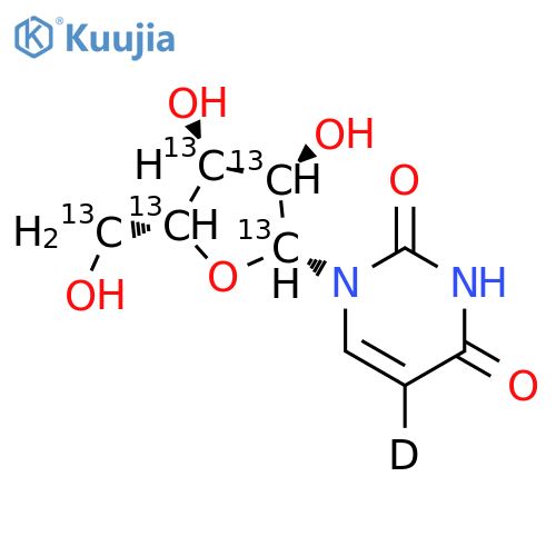 1',2',3',4',5'-13C5Uridine structure