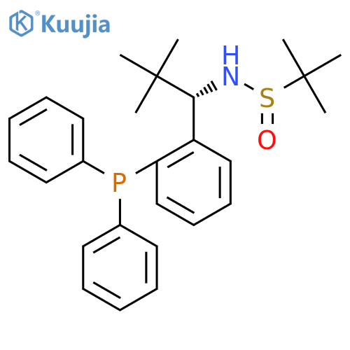 [S(R)]-N-[(1S)-1-[2-(Diphenylphosphino)phenyl]-2,2-dimethylpropyl]-2-methyl-2-propanesulfinamide structure
