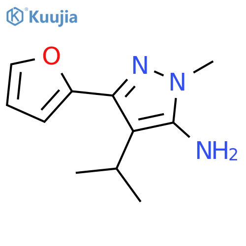 3-(furan-2-yl)-1-methyl-4-(propan-2-yl)-1H-pyrazol-5-amine structure