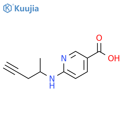 6-(pent-4-yn-2-yl)aminopyridine-3-carboxylic acid structure