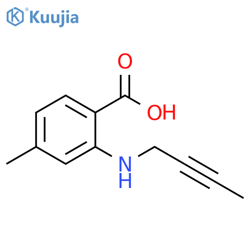 2-(but-2-yn-1-yl)amino-4-methylbenzoic acid structure