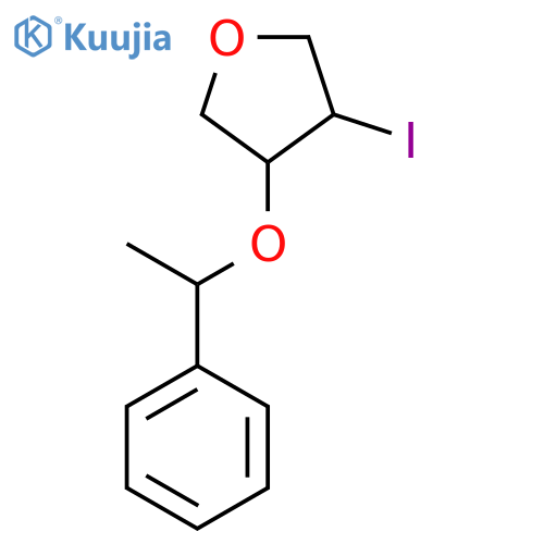 3-Iodo-4-(1-phenylethoxy)oxolane structure