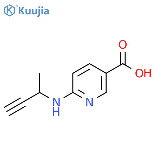 6-(but-3-yn-2-yl)aminopyridine-3-carboxylic acid structure