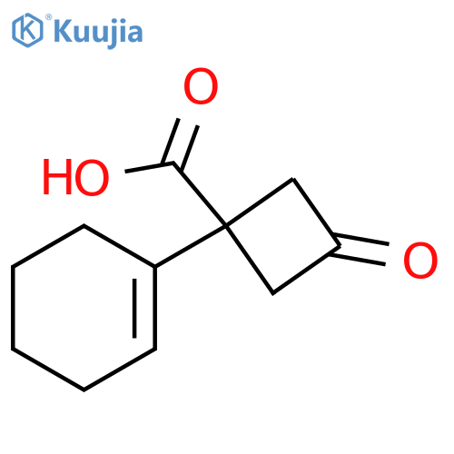 1-(cyclohex-1-en-1-yl)-3-oxocyclobutane-1-carboxylic acid structure
