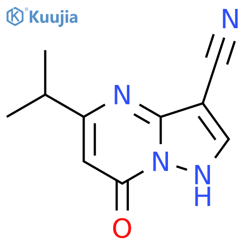 7-oxo-5-(propan-2-yl)-4H,7H-pyrazolo1,5-apyrimidine-3-carbonitrile structure