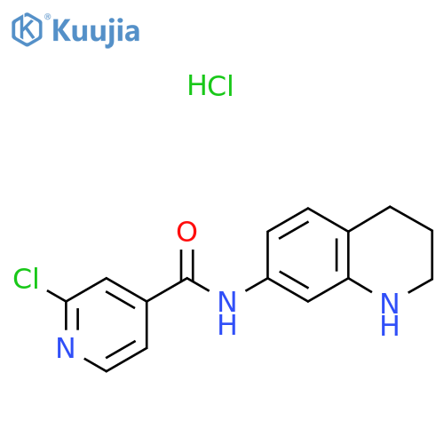 2-chloro-N-(1,2,3,4-tetrahydroquinolin-7-yl)pyridine-4-carboxamide hydrochloride structure