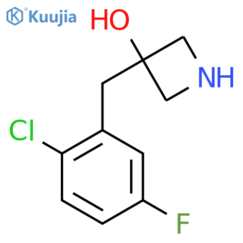 3-(2-chloro-5-fluorophenyl)methylazetidin-3-ol structure