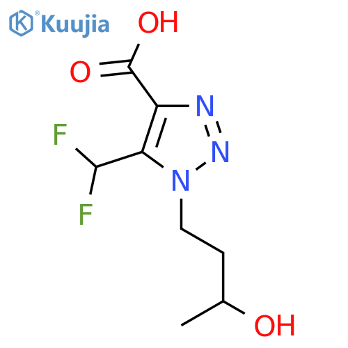 5-(difluoromethyl)-1-(3-hydroxybutyl)-1H-1,2,3-triazole-4-carboxylic acid structure